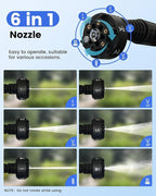 Cordless Pressure Washer 1080PSI Portable High-Pressure for Car Wash Outdoor Cleaning, 6-in-1 Adjustable Nozzle,Battery & Adaptor Included (2X 3Ah)
