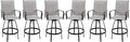 Vongrasig 6 Piece Patio Swivel Bar Chairs, All Weather Metal Textile High Swivel Bar Stools Chairs, Outdoor High Top Bistro Set for Backyard, Lawn Garden, Balcony, Light Grey