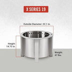 Breeo Smokeless Fire Pit (X Series 19, Stainless Steel) | 22.1 inch Smokeless Firepit for Outside | 47 Pounds | Ideal for Families Compatible with Wide Range of Breeo Accessories