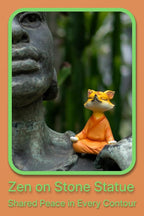 Zen Fox Figurine — Meditating Fox Buddha Statue for Home Decor, Living Room, Yoga & Meditation Accent, Shelf, Table, Desk Decor, Outdoor Garden Decor, Gifts for Women
