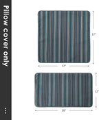 Outdoor Sunbrella Decorative Throw Pillow Covers Only, Pack of 4, 17"x17" & 20"x12" Water Repellent Replacement Lumbar Pillow Case for Patio, Couch, Sofa and Patio Furniture, Troupe Dock