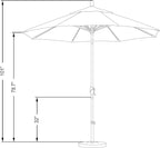 California Umbrella GSPT908302-5429 9' Round Aluminum Market, Crank Lift, Push Button Tilt, Black Pole, Sunbrella Macaw