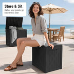 Mars Villa 31 Gallon Deck Box, Outdoor Storage Box Waterproof, Outside Resin Storage Bin for Outdoor Patio Furniture Cushions, Pool Supplies, Garden Tools, UV-Resistant and Weatherproof, Black Barn