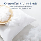 puredown® 18x18 Outdoor Pillow Inserts, Set of 2, Fluffy Soft Waterproof Down Alternative Square Form Sham Stuffer for Porch Swing Sofa Couch Cushion Patio Furniture
