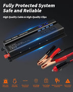 Car Power Inverters 2000W Inverter - 12v DC to 110v AC Converter with 3 AC Outlets 4 USB Port DC 5V/4.8A,Power Inverter 2000w,Car Power Converter for Truck/Home/Vehicles/Laptop Trip