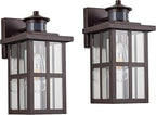 MICSIU Outdoor Porch Lights Motion Sensor 2 Pack, Bronze Dusk to Dawn Exterior Lighting Fixtures, 11.75 Inch Outside Light Fixture for House Front Porch Garage