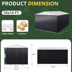 10x14 FT Outdoor Storage Shed, Garden Shed with Updated Frame Structure and Lockable Doors, Metal Tool Sheds for Backyard Garden Patio Lawn, White