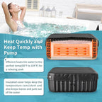 2-4 Person Inflatable Hot Tub, Large Square Portable Blow up Hot Tub, Leak-Proof PVC Outdoor Spa with 120 Air Jets, Insulated Cover and Heater Pump, 60” X 60” X 25”