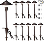 Outdoor Low Voltage Pathway Light - 5CCT Adjustable Walkway Lights LED, 12V Landscaping Pathlights, Mushroom Shape Driveway Lighting Waterproof IP65 ORB Aluminum for Sidewalk Lawn (10 Pack)