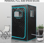 Portable Steam Sauna Box – Home Sauna Tent with 4L & 1500W Steamer, Remote Control Time & Temperature Settings, Foldable Chair Included for Relaxation