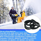 954-04195A Snow Thrower Auger Drive Belt 1/2" x 37" for Troy Bilt Cub Cadet Craftsman MTD Columbia Yard Machines 754-04195 754-04195A 954-04195 Stens 265-081(2 Pcs)