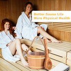 6L-1.6Gal Cedar Wood Sauna Bucket and Ladle Set, Handmade Wooden Sauna Bucket with Ladle, 14.5″ Sauna Ladle,Premium Pine Sauna Accessories Kit for Steam Sauna, Natural Wooden Bucket for Sauna