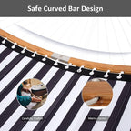 SUNCREAT Hammocks Extra Large Hammock with Stand Included, Double Hammock with Curved Spreader Bar, Black Stripes