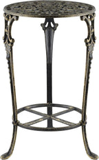 MDLUU Cast Iron Potted Plant Stand 18.8 Inch Tall, 2-Tier Planter Rack, Heavy Duty Flower Pot Holder for Living Room, Bedroom, Kitchen (Bronze)