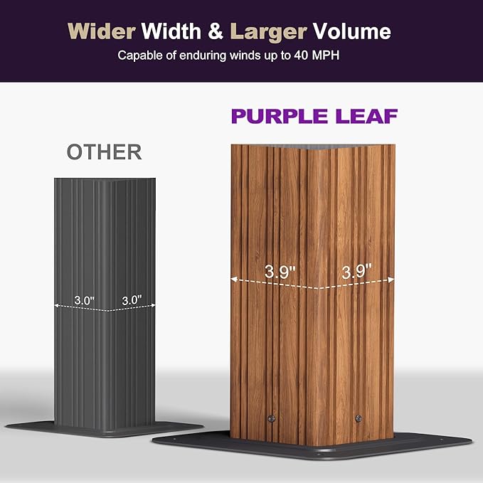 PURPLE LEAF 10' X 14' Hardtop Gazebo with Storage Box Outdoor Wood Grain Aluminum Frame Galvanized Steel Double Roof Gazebos with Netting and Curtains for Patio Deck Backyard Garden