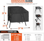 Arcedo Griddle Cover Compatible for Blackstone 22 Inch 17 Inch with Hood and Stand, Heavy Duty Waterproof Outdoor BBQ Grill Cover Windproof Rip-Proof Griddle Accessories