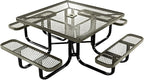 COATEDOUTDOORFURNITURE Heavy-Duty Portable Outdoor Kids Table with Umbrella Hole, Expanded Metal Kids Picnic Table, Commercial-Grade, Made in America (46 in, Square, Childrens, Textured Gold Vein)
