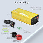 XWJNE 2000W Pure Sine Wave Power Inverter 24V DC to 120V AC Converter with LED Display and Remote Controller for Home, RV, Truck, Off-Grid Solar Power