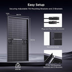 N-Type 16BB 200W Bifacial Solar Panel, 200 Watt Solar Panel 12V, 25% High Efficiency Monocrystalline PV Module for RV Camper Marine Home Rooftop Power Station Off-Grid Systems (1 Pack 200W)