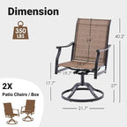Soohow Swivel Outdoor Dining Chairs Set of 6, Patio Swivel Dining Chair with Textilene Fabric, Outdoor Metal Armchair All Weather Resistant, Ergonomic Comfort, Perfect for Patio, Backyard, Balcony