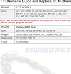 3-pack Chainsaw Chain 18 Inch, .325" Pitch .063" Gauge 68 Drive Links for 26RS-68, 26RM3-68 Stihl MS250, MS251, 025, 3005-008-4717, 3639-005-0068, Oregon V68, L68, 22LPX068G and More
