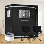 Smartmak Full Size Steam Sauna Tent, Portable Whole Body Home Spa Room, 1 or Two Person Large Space, Steamer NOT Included (47.28" x 35.46" x 63" Grey Border)
