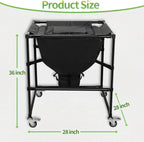Urban Composting Bag 160L, Layered Harvest Design, Heavy-Duty Casters, All-Metal Frame + Oxford Fabric, Fertilizer Collection, Breathable Lid for Home, Garage, Basement, Kitchen