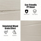 Outdoor Shed 5x3/6x4/7x7/8x6/8x10/8x12 FT, 15MM Thick PP Resin Plastic Shed with Lockable Door & Floor - Waterproof Plastic Tool Shed for Bike, Garbage Can, Backyard, Patio ﻿ ﻿ (Light Brown, 5X3FT)