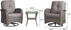 HUMMUH 7-Piece Outdoor Patio Furniture All-Weather PE Wicker Outdoor Conversation Set-Patio Couch Swivel Rocker Chairs with Ottomans Tables for Backyard,Poolside,Deck