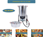 30 Qt Turkey Fryer & 10 Qt Fish Fryer Combo Kit with CSA Approved 50,000BTU Burner with 10PSI Regulator