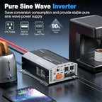 48V 2500 Watt Pure Sine Wave Inverter - 48V DC to 110V 120V AC Converter,5000W Peak Power Inverter with 4 AC Outlets,USB Port,Type-C,Remote Control LCD Display for Truck, RV, Vehicles, Solar Off-Grid