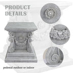 Outdoor Pedestal Stand for Garden Decor - ClassicalL Plinth Pedestal Stand for Statues, Decorative Garden Pedestals and Statue Stand, 11.5"(L) x 12"(H) x 11.5"(W)