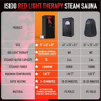 Infrared Steam Sauna with 660nm Red Light Therapy & 850nm Infrared Light Panel, 3L 1300W Steamer, Folding Chair, XXL Portable Sauna Personal Sauna Box Sauna Tent Home Sauna