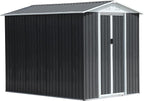 Ball & Cast 10x8 FT Outdoor Storage Shed with Windows, Metal Garden Sheds with Punched Vents and Lockable Door,Clearance Tool House with Aluminum Frames for Backyard,Patio,Grey