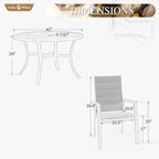 Sophia & William Patio Sets 5 Pieces, Lightweight Aluminum Dining Chairs with 42" Round Metal Dining Table, Stackable and Easy to Move for Lawn Garden Yard Porch (Blue)