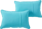 Greendale Home Fashions Sunbrella 21" x 14" Rectangle Outdoor Throw Pillow with Removable Cover (Set of 2), Canvas Aruba 2 Count