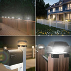 INDARUN 4x4 Solar Post Cap Lights Outdoor Waterproof, Fence Deck Post Solar Lights for 4x4 5x5 6x6 Wooden Posts/4x4 Vinyl Posts, 120Lumen Cool/Warm White, for Porch, Patio, Backyard, Stair(2 Pack)