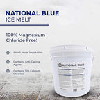 National Blue Snow Salt Ice Melt 20lb Bag - Fast Acting Ice Melter - Pet, Plant and Concrete Friendly, Environmentally Safe - Free of Magnesium Chloride - Melts to -15°F