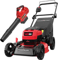 PowerSmart 40V 17" Brushless Cordless Lawn Mower + Leaf Blower (465 CFM), a 4.0Ah Battery and Charger Included