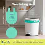 2 Gallon 200 Counts Small Green Trash Bags with Handle, Ocean Fishing Nets Upcycling, Sage & Sea Salt Scented, Plastic Garbage Bags, Waste Bag for Kitchen, Bathroom, Office and Pets