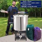ARC 100-quart Large Stainless Steel Stockpot for Seafood Boiler Crawfish Pot with Basket and Steamer Rack, Outdoor Cooking Pot for Crab Lobster Shrimp Boiling, and Tamales Steamer, 25 Gal