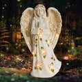 Angel Statue for Garden - 9.65 inches Guardian Solar Garden Statue, Gardening Gifts for Mom Grandma Lawn Ornaments Figurines for Outdoor Decor