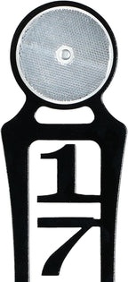 Pathways Vertical Custom Reflective Driveway Marker Set of Two | Personalize with 1-5 House Numbers or Last Name | Black Finish for Outdoors Year-Round | Unique Address Reflector Stake Set of 2
