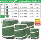 46-Gallon Collapsible Trash Can (22x28 in) Hard-Shell Bottom Yard Garden Bag for Yard Waste,Debris Container,Pop-Up Recycling Bin,Camping Waste Bag,Laundry Hamper,Lawn Grass,Leaf Bag,Sods,Weeds Barrel