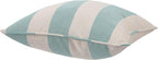 Outdoor Throw Pillow with Insert 18x18 Inch, Set of 2, Piping Edge Waterproof Fade Resistant Decorative Fluffy Pillows for Patio Furniture Chair Bench Couch Sofa - Teal Ivory Striped