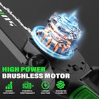 SOYUS 2-IN-1 Cordless Pole Saw & 8-Inch Mini Chainsaw for Tree Trimming, 21V Electric Pole Chainsaw with 2x 3.0Ah Batteries, Brushless Motor, Max Reach 15ft, Pole Saw for Thick Branch Cutting