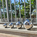 304 Stainless Steel Gazing Ball Sculptures Diamond Ball Decoration Mirror Hollow Decor Ball Reflective Garden Sphere Hollow Metal Ball Ornament Statues Gazing Globe for Home Garden (4 inch)