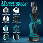 Mini Chainsaw, 8" & 6" Hand Held Cordless Chain Saw with Auto-Oiler, Portable Small Electric Saw Brushless with 2x4.0AH Battery for Tree Pruning Wood Cutting