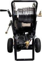 Canpump 2-in-1 Gas Pressure Washer & Sewer Jetter – 3400 PSI, 5.7 GPM, 420cc Loncin Engine – Triplex Pump w/Extended Bypass Unloader – 100 ft Hose Reel, Foot Valve, Spray Gun, Wand, Hose, Nozzles
