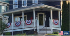 American Pleated Fan Flag Bunting. 2 x 4 ft Stars & Sewn Stripes USA Indoor/Outdoor Cotton Bunting Banner. Perfect for July 4th and America 250 events. 100% Made in USA by Old Glory Bunting